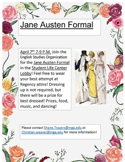 Jane Austen formal flyer.